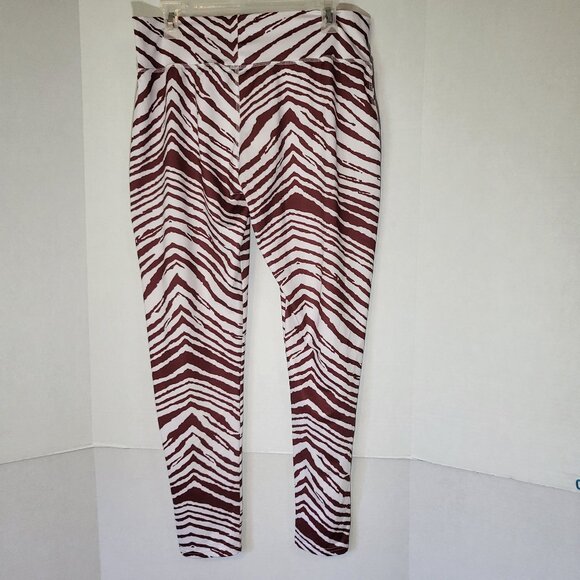 Women's NCAA Arkansas Razorbacks Zebra Print Leggings Size XL Red Stripes - Picture 1 of 5